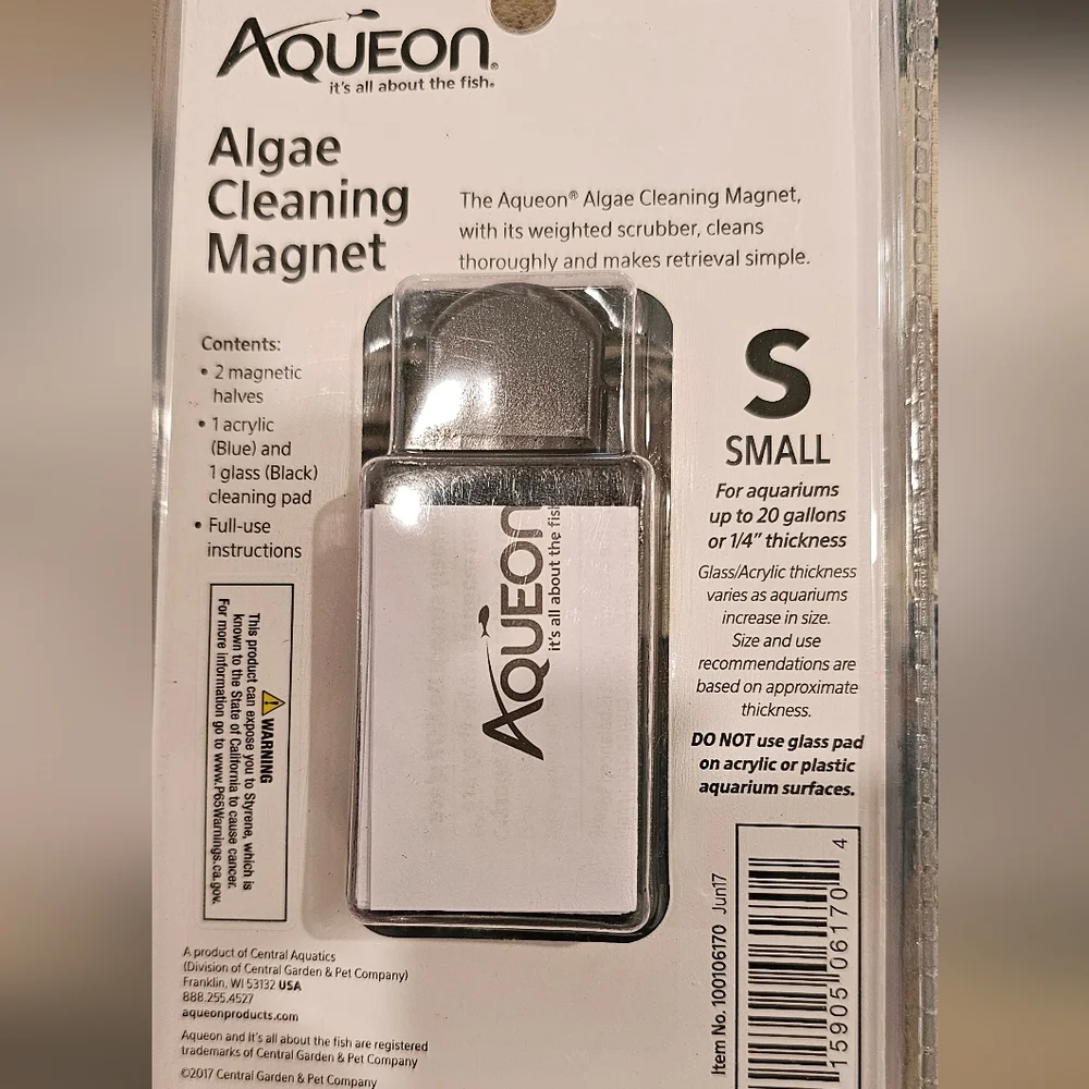 Aqueon Algae Cleaning Magnets Glass/Acrylic, 20 Gallons Aquarium Or 1/4